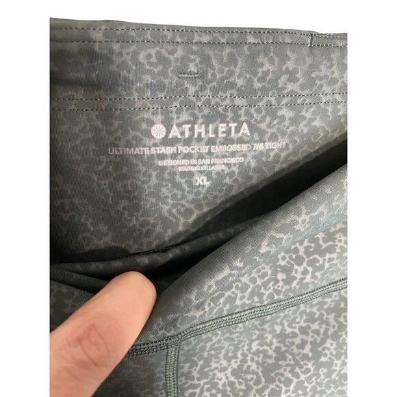 Athleta Ultimate Stash Pocket Embossed 7/8 Tight High Rise Leggings-sz XL - Picture 5 of 11